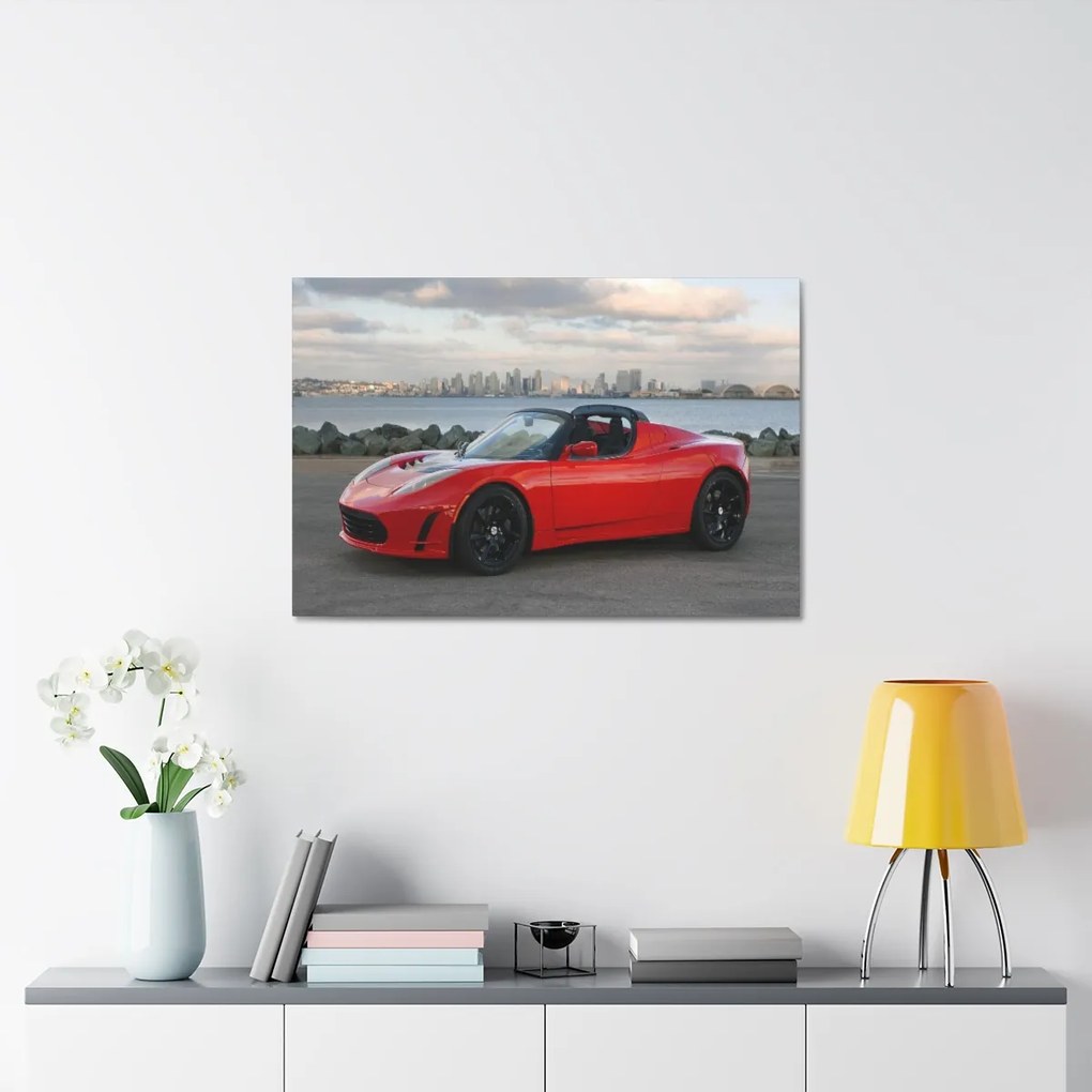 Tablou Canvas Tesla Roadster 90x60 cm