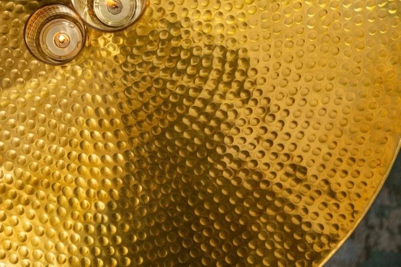 Masuta auxiliara design unicat Orient Storage 70cm, auriu