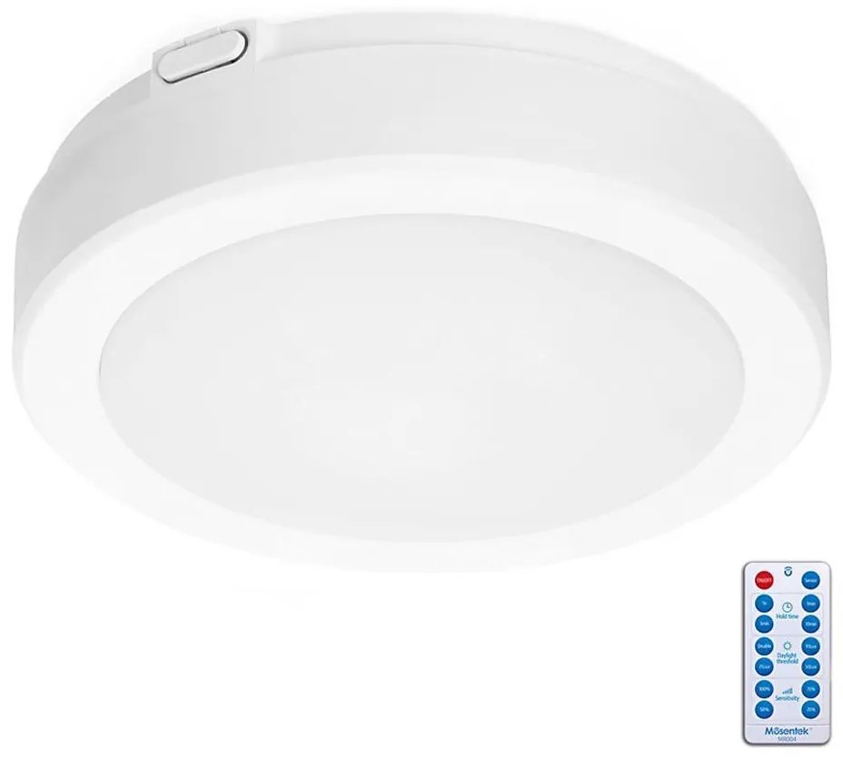 Plafonieră LED cu senzor pentru baie NAIROS LED/12W/230V IP65 cm alb + telecomandă