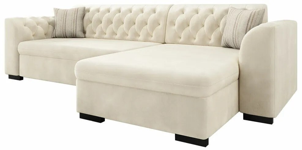 Chesterfield colțar Miami 316 Cutie de pat, 275x154x82cm, 115 kg, Picioare: Plastic