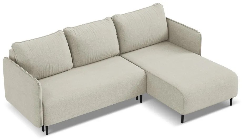 Colțar bej extensibil/cu spațiu de depozitare (cu colț pe partea dreaptă) Luana – Makamii