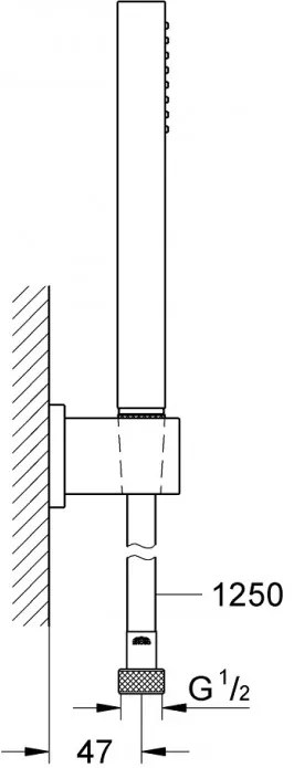 Set de dus, Grohe Euphoria Cube Stick, cu para, agatatoare si furtun, crom, 27702000