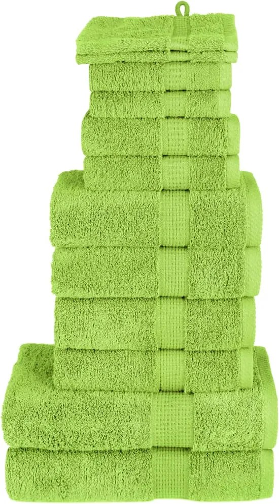 vidaXL Set de prosoape premium, SOLUND, 12 piese, verde, 600 g/m²