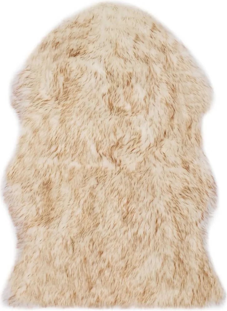 vidaXL Covor, 60 x 90 cm, maro melanj, imitație blană de oaie