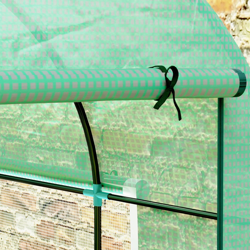 Outsunny Seră tip Tunel Walk-In 300 x 200 cm - Verde | Aosom Romania