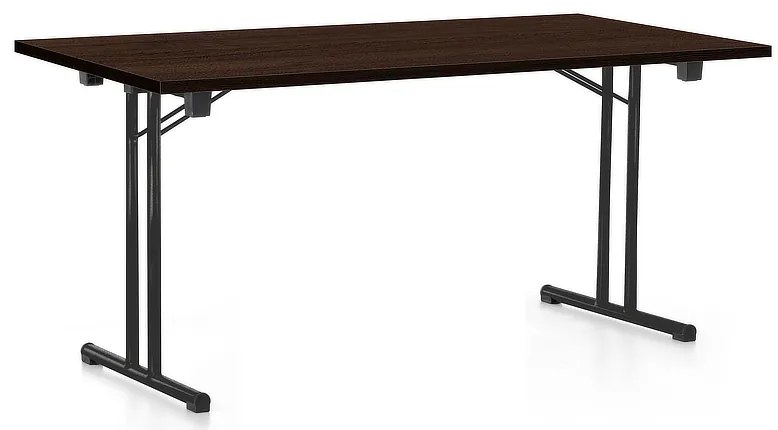 Masă plianta 160 x 80 cm, picioare negre, wenge