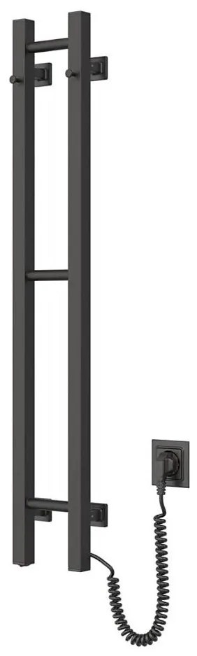 Radiator portprosop electric SILOUETTE 187W/230V 101,1 cm IP44 negru dreapta dreptunghiular