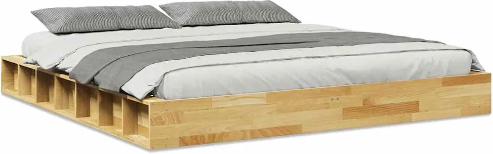 vidaXL Cadru de pat fără saltea 180x200 cm din lemn masiv de stejar