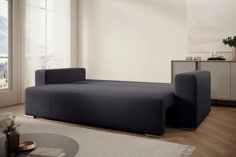 Canapea extensibilă dumonde cu ladă de depozitare si sezut confortabil din spuma high-density, Marbela Graphite 245x100 cm