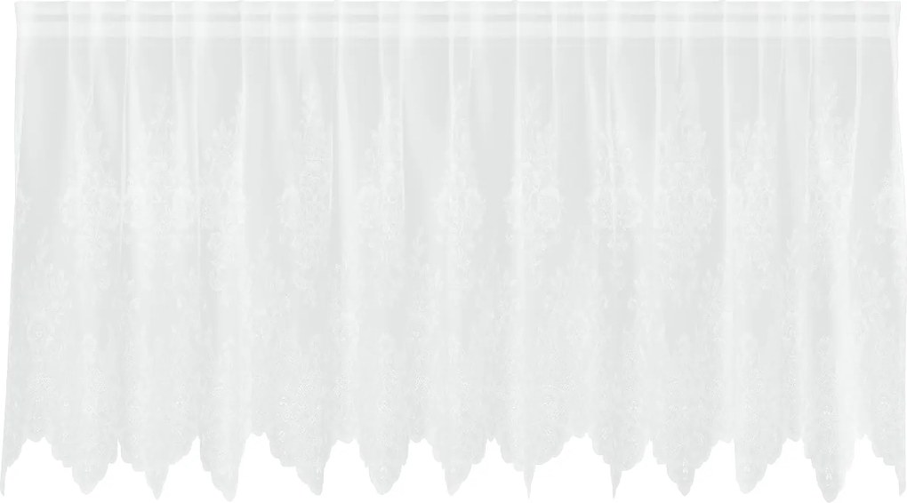 vidaXL Cortină din Dantelă cu perdele Alb 100 x 300 cm Poliester