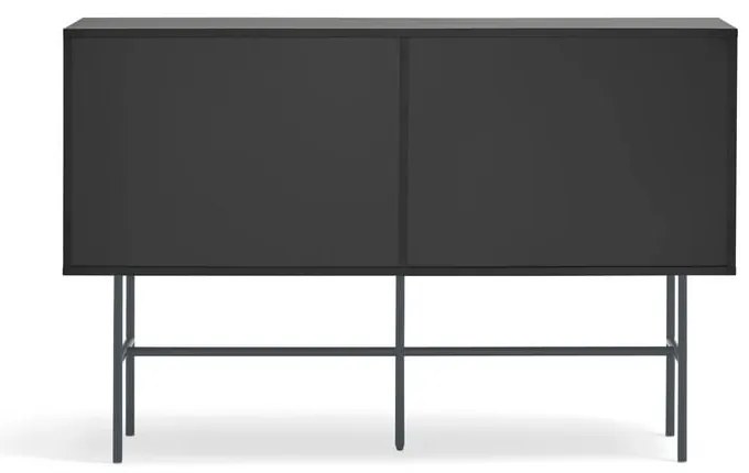 Comodă antracit joasă cu ușă glisantă negru-gri 140x91 cm Nube – Teulat