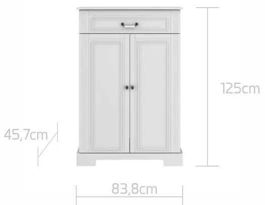 Comoda eleganta Ines alb H125 cm