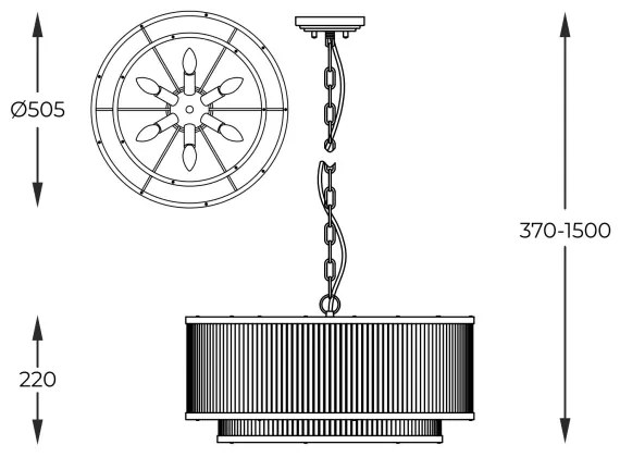 Lustră pe lanț Zuma Line P0528-06H-V6AC SERGIO 6xE14/60W/230V auriu