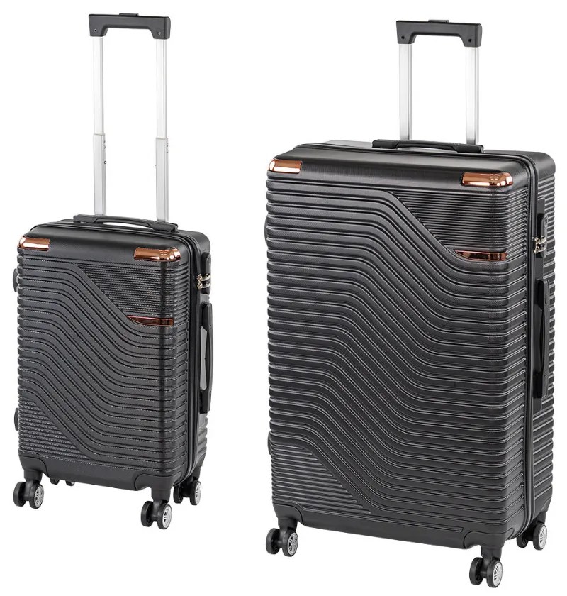 TraveLux Urban X gurulós bőrönd szett fekete