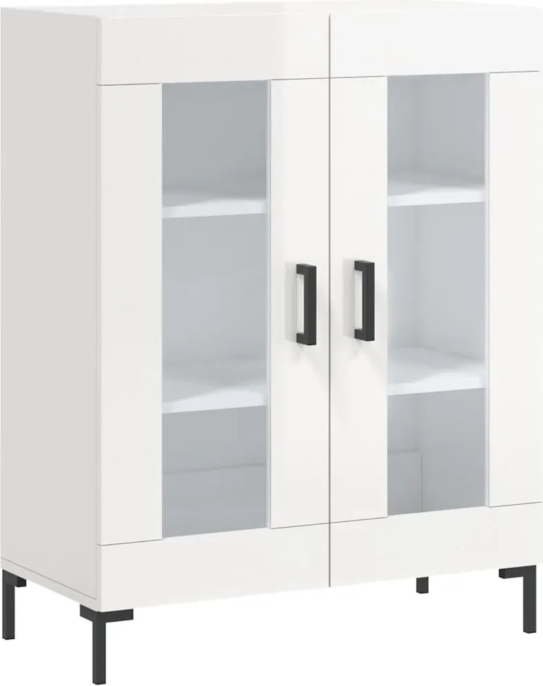 vidaXL Dulap, alb extralucios, 69,5x34x90 cm, lemn compozit