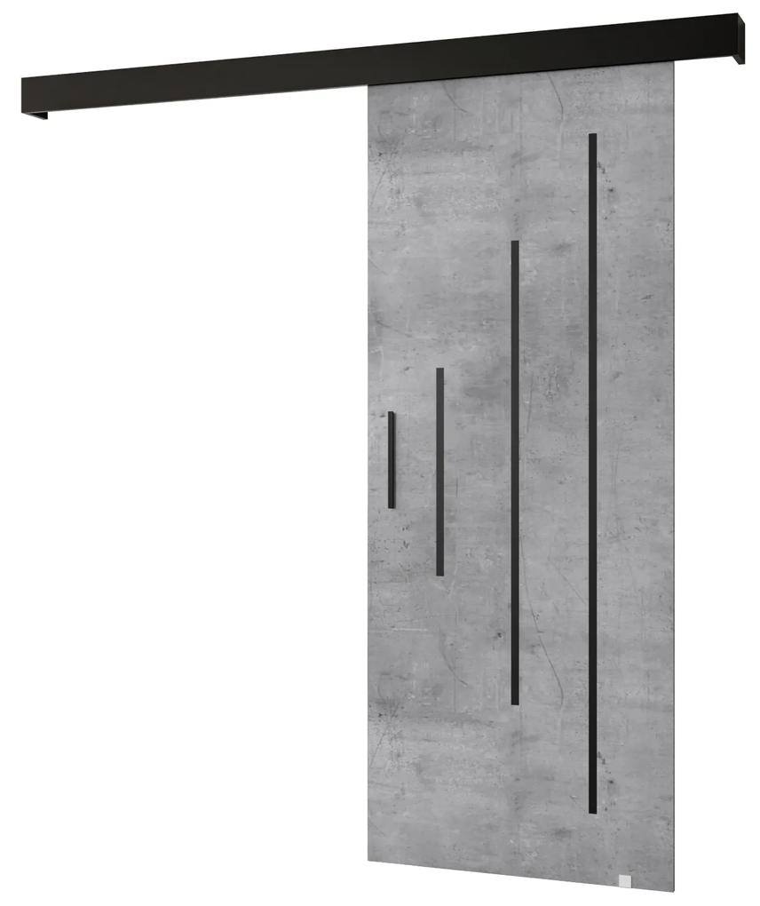 Zondo Uși culisante Sharlene Y (beton + negru mat + negru). 1044016