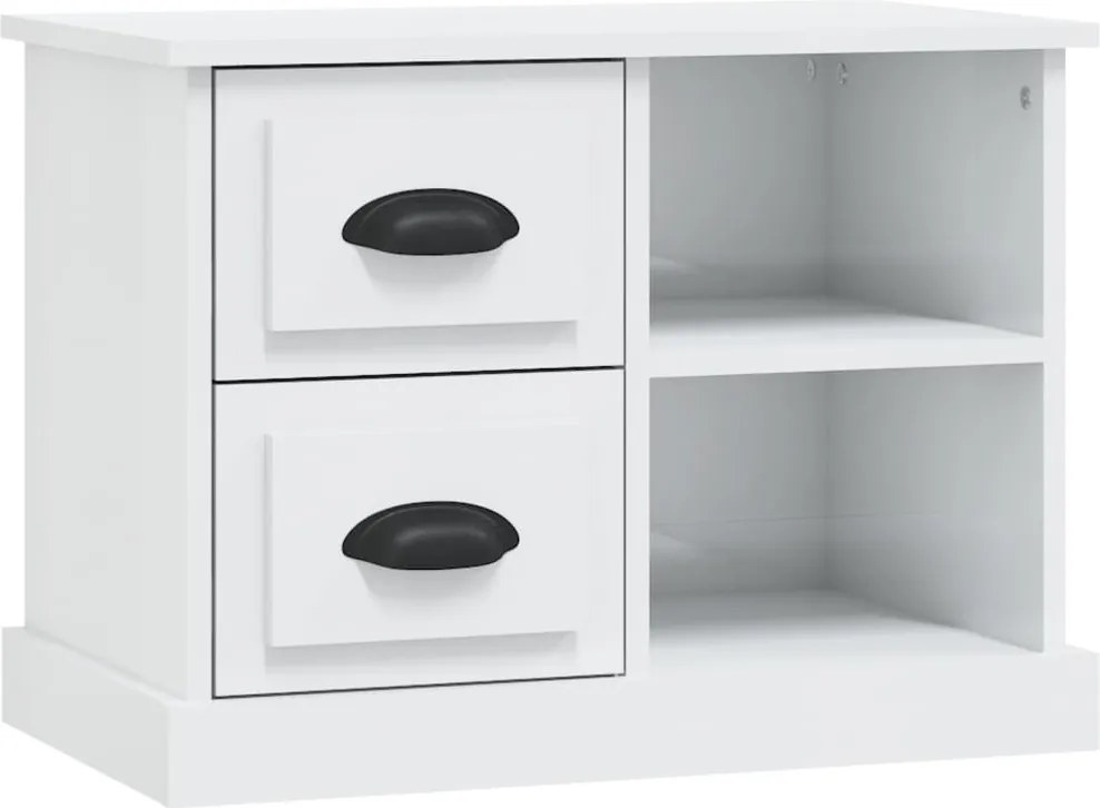 vidaXL Noptieră, alb extralucios, 60x35,5x45 cm