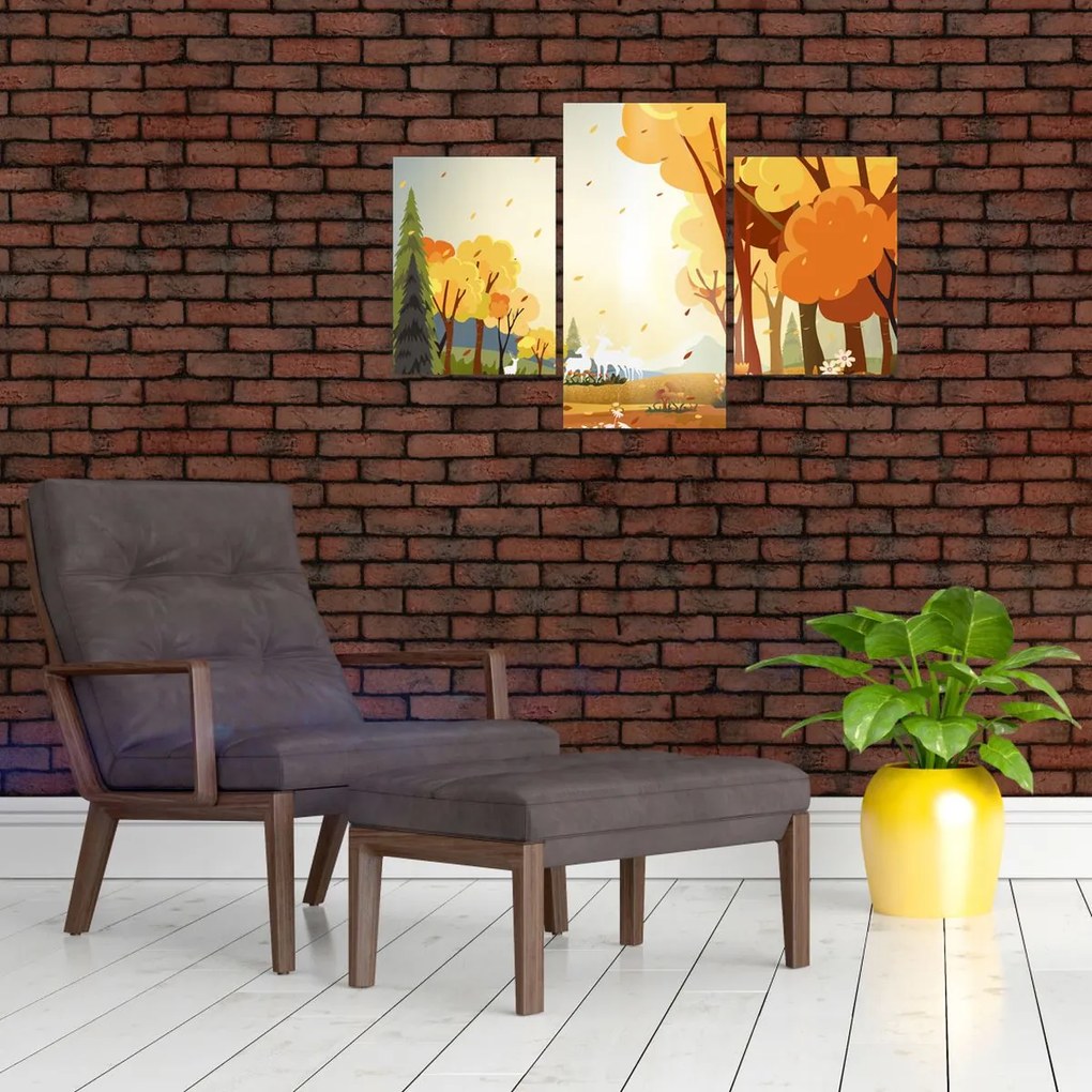 Tablou - Peisaj de toamnă, ilustrație (90x60 cm)