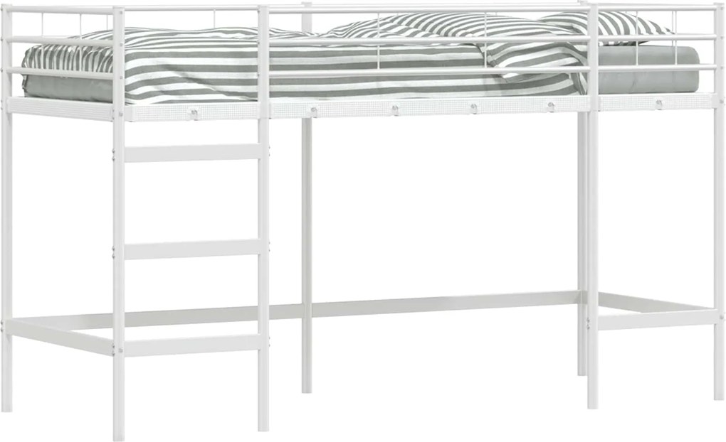 vidaXL Cadru de pat supraetajat pentru copii Alb 74,5 x 190 cm Oțel