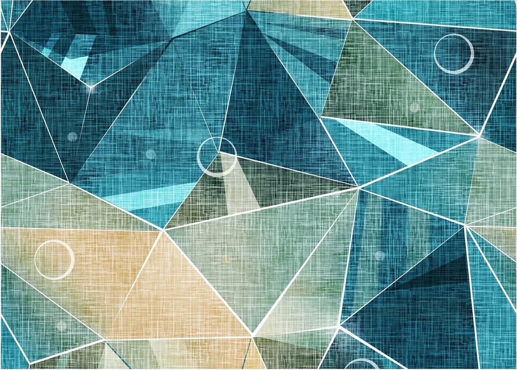 Tablou pe sticlă - Abstract turcoaz (70x50 cm)