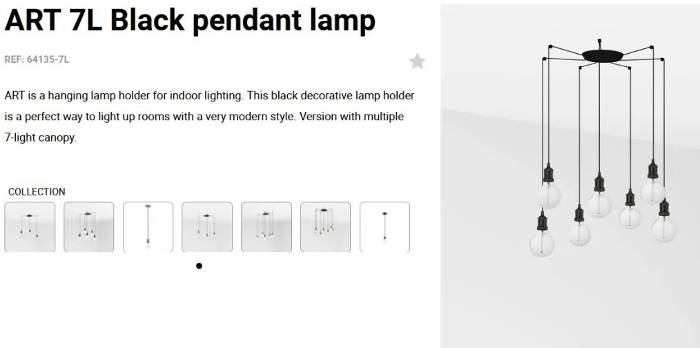 Lustra cu 7 Pendule design minimalist Art negru