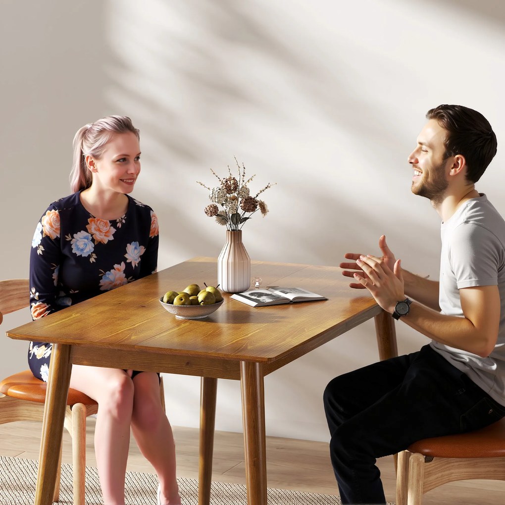 HOMCOM Masă de sufragerie, blat mare, 4-6 persoane, lemn, dim. 120L x 75l x 76H cm | Aosom Romania