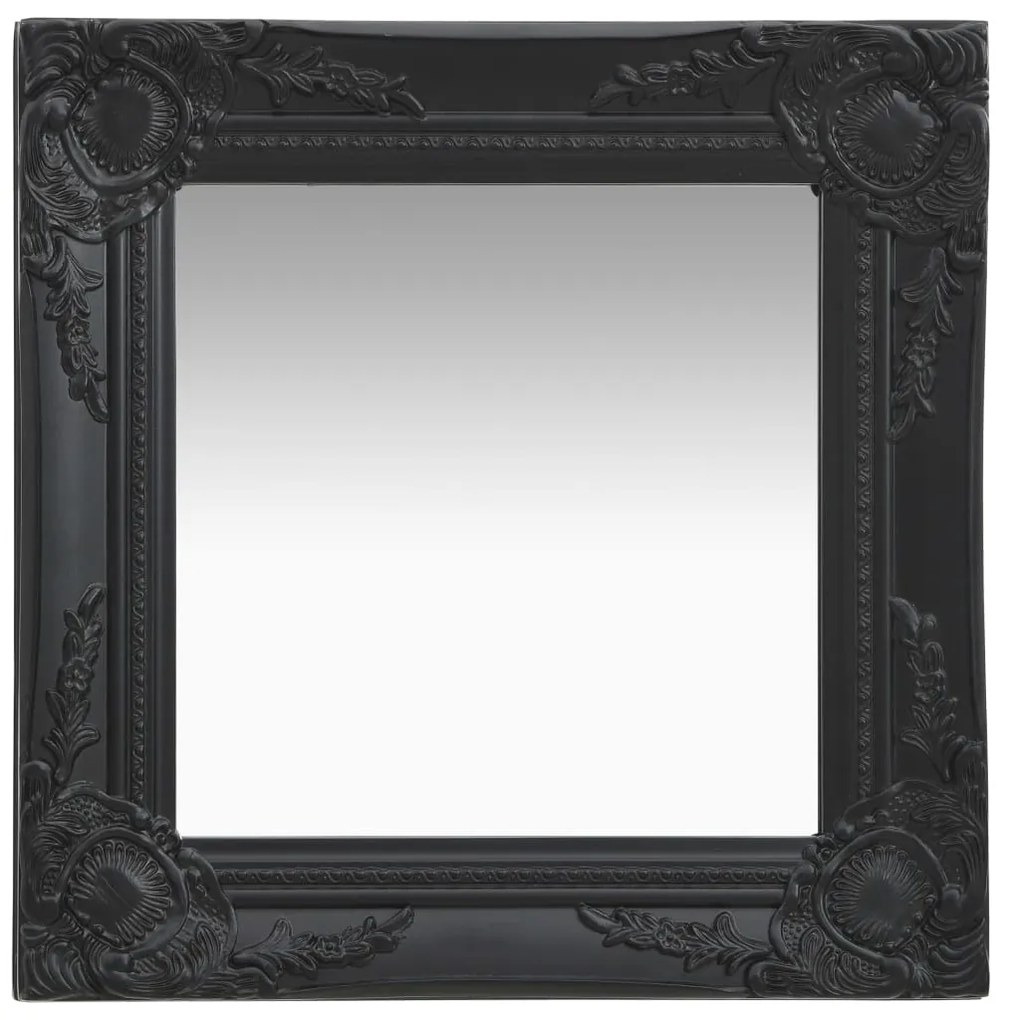 vidaXL Oglindă de perete în stil baroc, negru, 40 x 40 cm