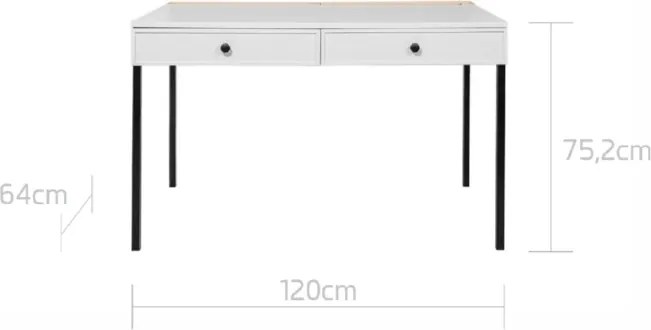 Birou pentru copii Lumi alb L120 cm