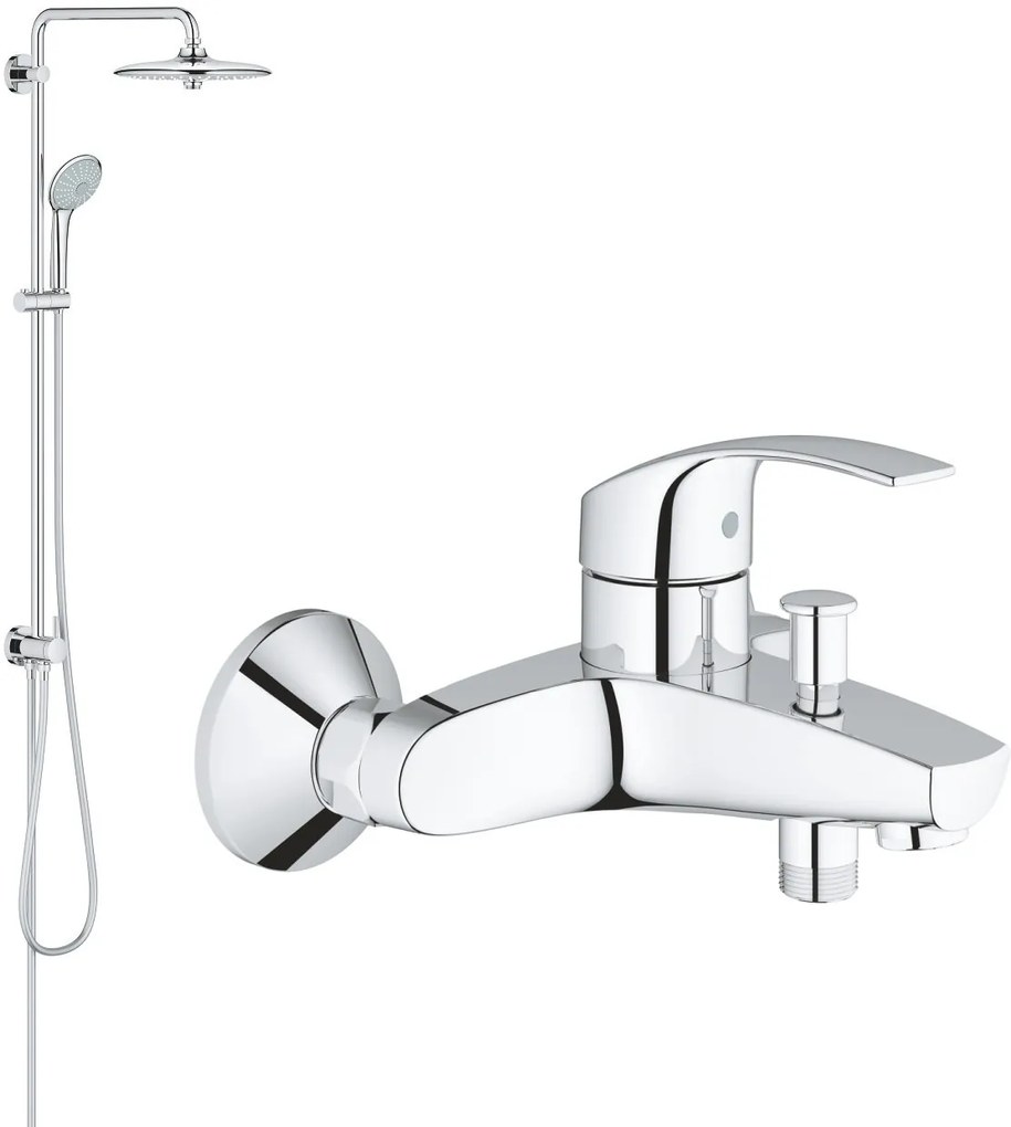 Set set de duș Grohe Euphoria 27421002, baterie cadă-duș Grohe Eurosmart 33300002