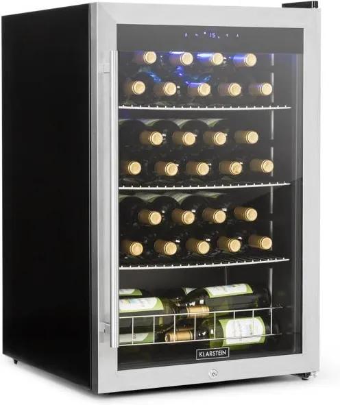 Klarstein FALCON CREST, frigider pentru băuturi, ușă din sticlă, 4-18 ° C, 128 L, 42 db, oțel