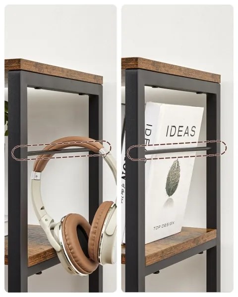 Bibliotecă NAVARO maro/negru