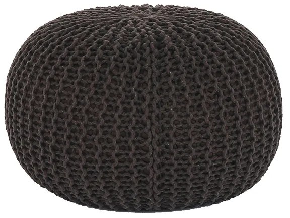 Pouf tricotat bumbac Culoare Maro, TAMAN TYP 2