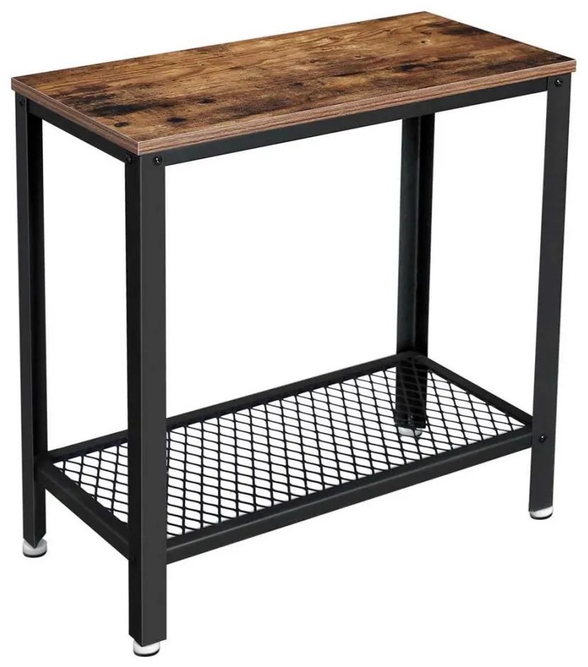 Masă laterală ELDUR, maro/negru