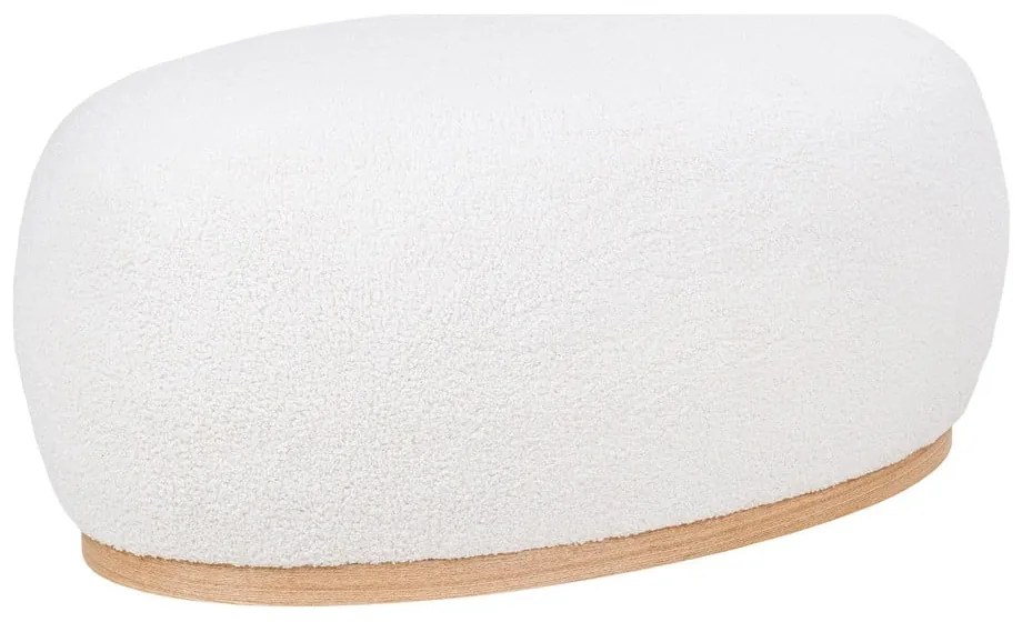 Taburet alb cu tapițerie din țesătură bouclé Manhattan – House Nordic