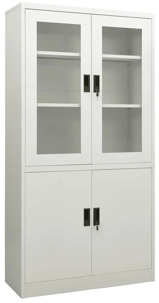 vidaXL Dulap de birou, gri deschis, 90x40x180 cm, oțel