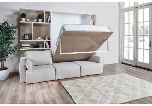 SET PAT RABATABIL DUBLU CU SOMIERA INCLUSA, CANAPEA SI BIBLIOTECI - ROYAL ELEGANCE Set (150X200)
