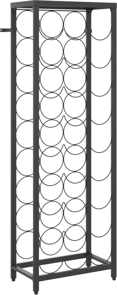 vidaXL Suport sticle vin 27 de sticle, negru 34x18x100 cm fier forjat