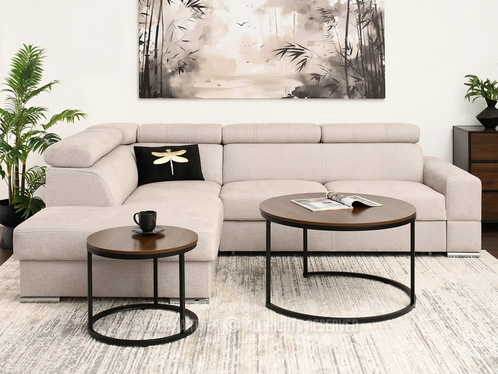Măsuță de cafea Klara (nuc + negru). Promo -6%. 1111630