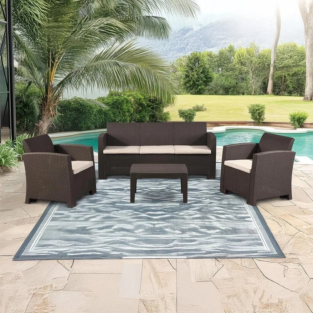 Set mobilier din ratan Avenberg IBERIA-ratan maro
