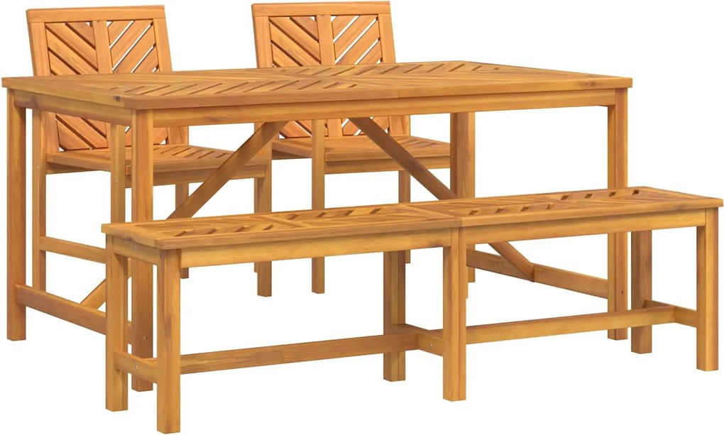 vidaXL Set de masă pentru grădină 4 pcs Maro Lemn Solid de Acacia