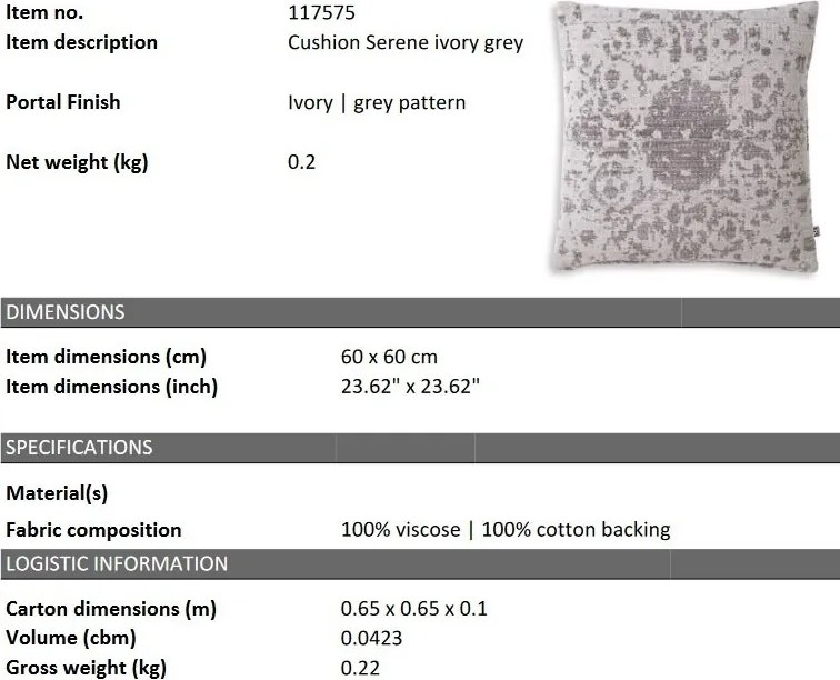 Perna decorativa design LUX Serene 60x60cm