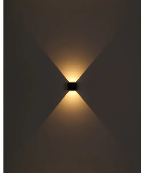 Aplică LED de exterior VERONIKA 2xLED/3W/230V IP44 negru Globo 34168RB