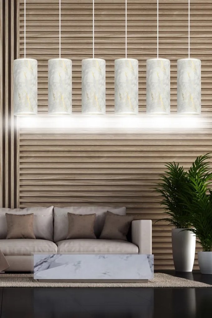 Lustra cu pendule design elegant KARLI 6 alba