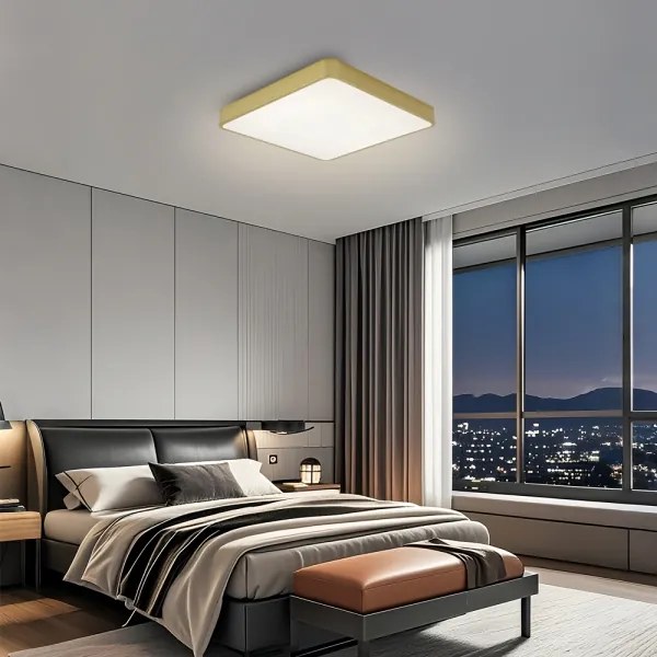 Brilagi-LED Plafonieră reglabilă POOL LED 36W, 230V, 3000-6000K, 40x40 cm, auriu + telecomandă