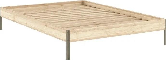 Pat matrimonial în culoare naturală din lemn de pin fără tăblie cu somieră 160x200 cm Core – Karup Design