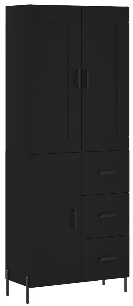 3199818 vidaXL Dulap înalt, negru, 69,5x34x180 cm, lemn compozit