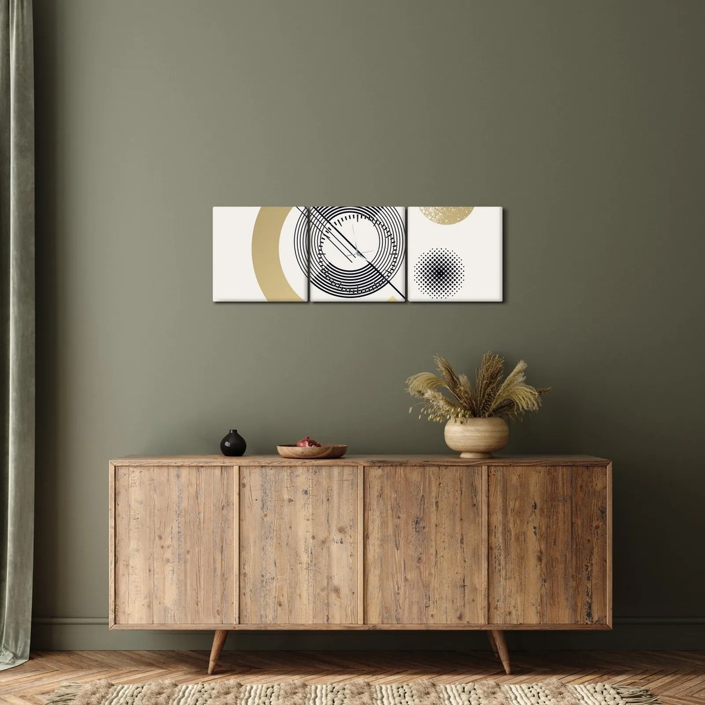 Tablou - Forme geometrice N⁰2 (cu ceas) (90x30 cm)