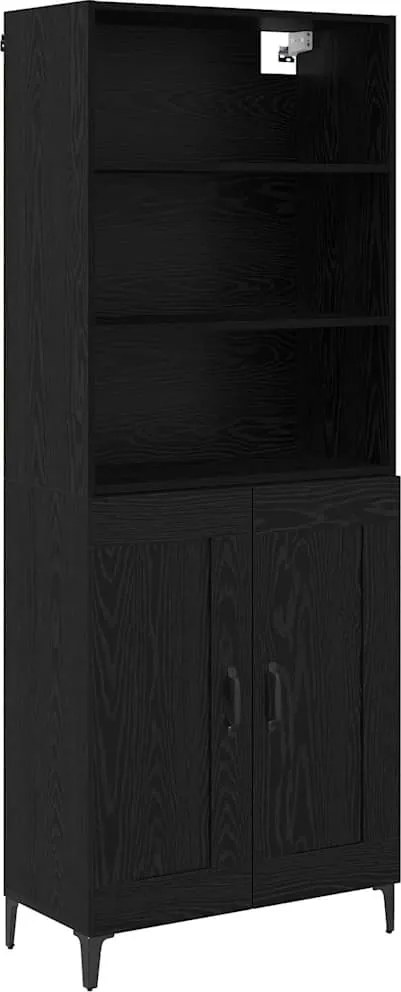 vidaXL Bufet 2 pcs Stejar negru Lemn compozit