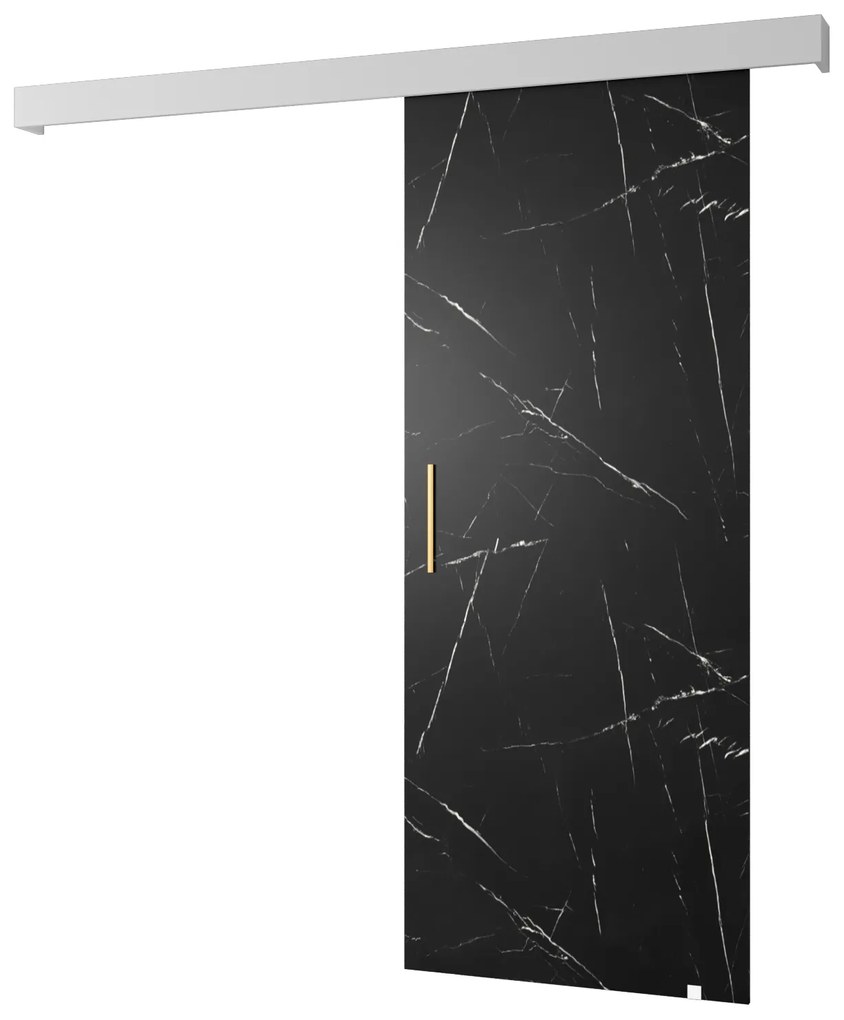 Uși culisante 90 cm Sharlene I (marmură negru + alb mat + auriu). 1043611
