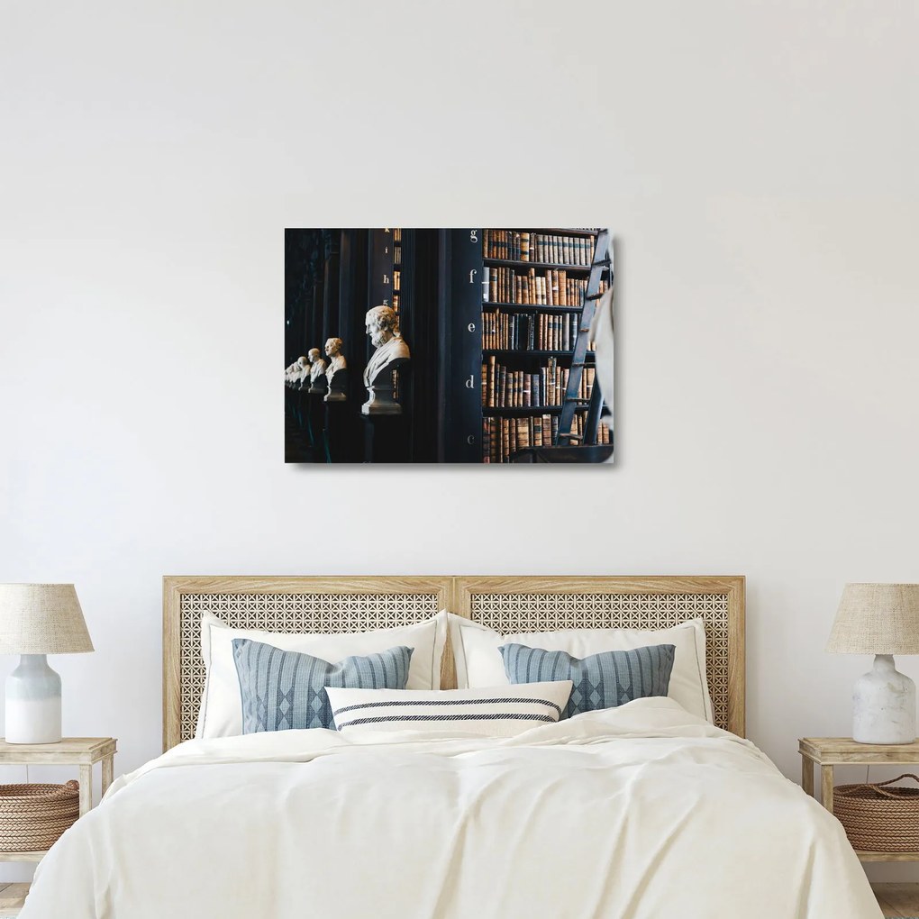 Tablou pe sticlă - La bibliotecă (70x50 cm)
